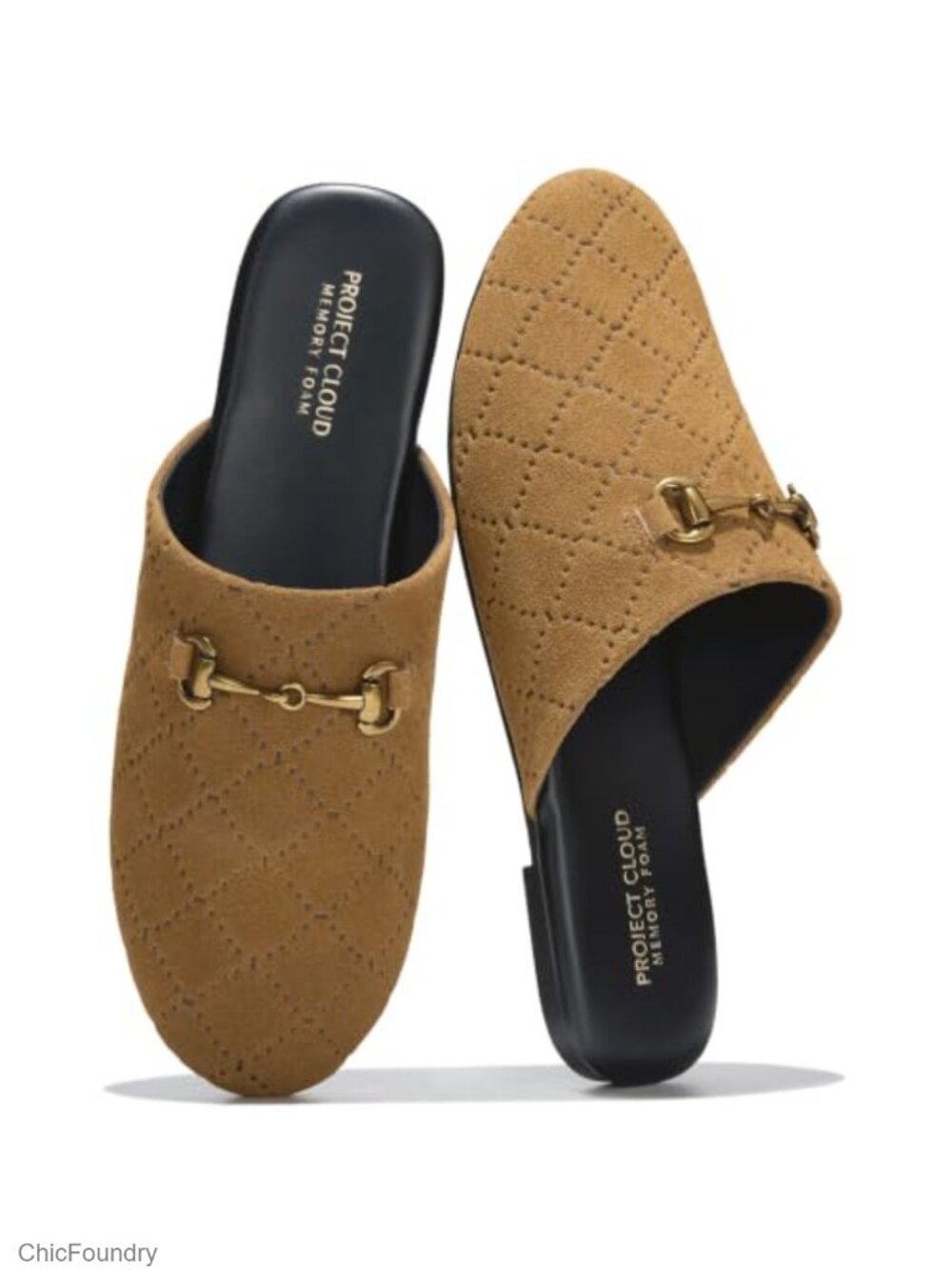 Genuine Leather Mules Women Horsebit Memory Foam Flats Slip On Shoes